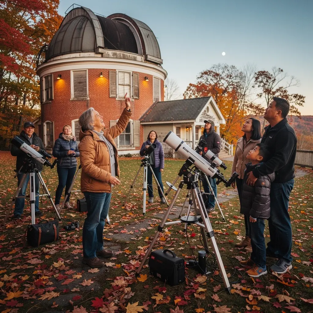 Астрономические приборы, установленные на крыше обсерватории.