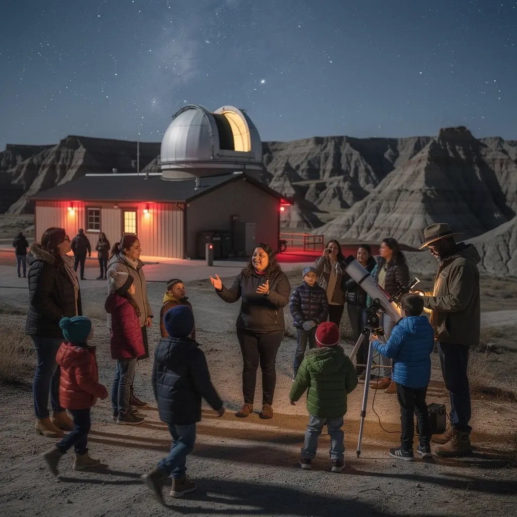 Телескоп, установленный на крыше обсерватории, направленный в космос.